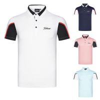 Titleist เสื้อยืดแขนสั้นสำหรับผู้ชาย,เสื้อยืดกางเกงเล่นกอล์ฟฤดูร้อนแบบสั่งทำแห้งเร็วเสื้อกลางแจ้งกอล์ฟดูดซับเหงื่อเสื้อโปโลกีฬา