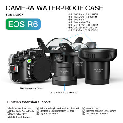 Seafrogs กันน้ำ40เมตร/130FT เคสกันน้ำของกล้องถ่ายรูปสำหรับ Canon EOS R6