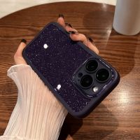 Glitter Purple Camera Protector Phone Case For iPhone 14 Pro Max 11 12 13 Pro Max Gradient Shockproof Silicone Clear Back Cover  Screen Protectors