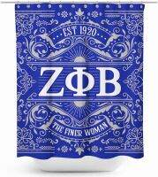 อุปกรณ์สโมสรหญิง Zeta Phi Beta ม่านอาบน้ำของขวัญสำหรับตกแต่งม่านอาบน้ำกันน้ำสำหรับผู้หญิง