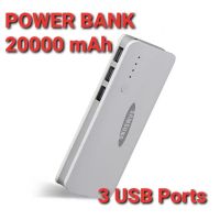 แบตเตอร์รี่สำรอง Samsung Power Bank 20000 MAh With 3 USB Ports And LED Light