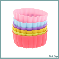 Jizha 6pcs 5cm Sunflower Flower Pudding แม่พิมพ์เค้กมัฟฟินซิลิโคนแม่พิมพ์อุปกรณ์เสริม