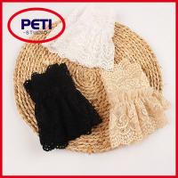 PETI STUDIO 1Pair การป้องกันแสงแดด ที่คลุมแขน เสื้อสเวตเตอร์ตกแต่ง ที่ปิดรอยแผลเป็น แขนเสื้อปลอม แขนข้อศอกมีระบาย ปลอกแขนถอดออกได้ ปลอกข้อมือลูกไม้