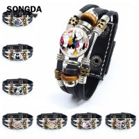 Anime Given Leather Bracelet Sato Mafuyu Cosplay Black Bangle Jewelry For Women Men Cabochon Glass Multilayer Bracelet Kids Gift