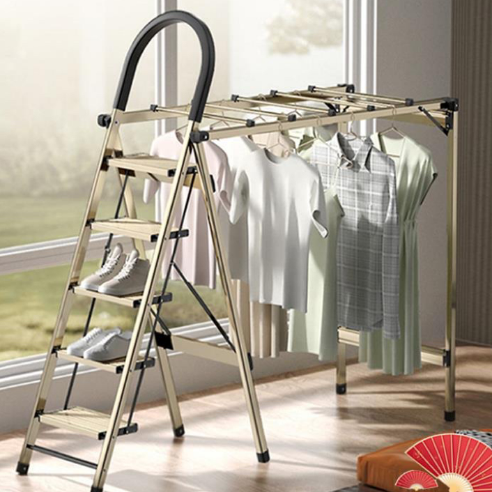 Ladder Household Folding Trestle Ladder Indoor Thickened Aluminum Alloy