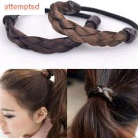 ยางรัดผมรูปการ์ตูนหางม้ายืดหยุ่นผู้หญิงพยายาม Scrunchie ที่รัดผมผมเปียเครื่องประดับผมเชือกวิกผม