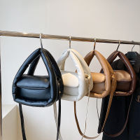 【cw】 Cross-Border Soft Surface Cotton Filling Bag for Women 2022 Autumn and Winter New Handbag European and American Fashion Soft Leather Textured One-Shoulder Bag Women