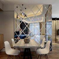 17/32/58Pcs 3D Mirror Wall Sticker DIY Diamonds Triangles Acrylic Wall Stickers Living Room Home Decoration Adesivo De Parede