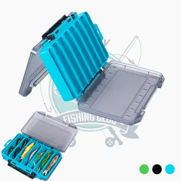 Double Side Fishing Lure Storage Box Plastic Fish Tackle Container, Green