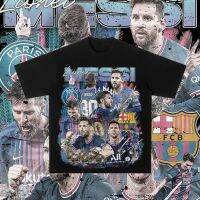 แขนสั้นT-shirt เสื้อยืดแขนสั้น ผ้าฝ้ายแท้ พิมพ์ลาย Santi Paris Mey Messi Argentina Football Superstar ทรงหลวม สําหรับนัก