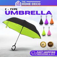 【hot sale】 ▼❣○ B53 C Type Umbrella Folding Double Layer Inverted Reverse With C Handle/Hook (Payung Dua Lapisan Beserta Pemegang/Cangkuk C)