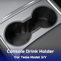 Dual Hole TPE ขวดน้ำผู้ถือเครื่องดื่มสำหรับ Tesla รุ่น3 Y 2020-2022ใส่คอนโซลกลาง Central Control รถอุปกรณ์เสริม