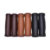 New 1Pair Coffee White Brown Mountain Bike Bicycle Handlebar Grip Ends Vintage Retro Artificial Leather Cycling Riding MTB Road Handlebars