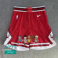 2021-22 NBA Chicago Bulls Basketball Jersey Shorts For Men Red Black White