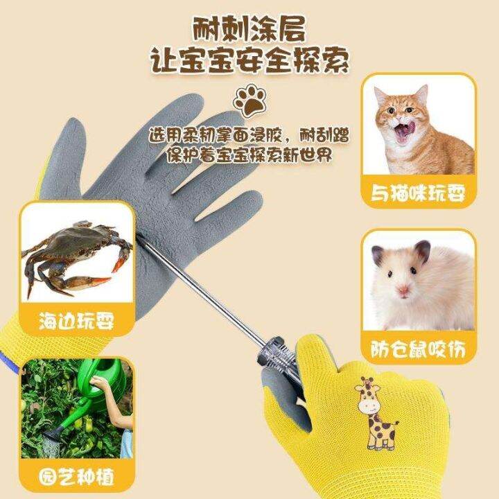 high-end-original-childrens-gloves-pet-anti-bite-hamsters-catching-sea-catching-crabs-catching-cats-rabbits-gardening-labor-insurance-rubber-protective-gloves