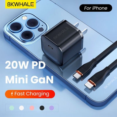 BKWHALE GaN PD 20W USB C มินิ เครื่องชาร์จ สำหรับ iPhone 14 13 12 11 Pro Max 20W ประเภท C สีมาการอง เคเบิ้ล ชาร์จเร็ว PD 2.0 3.0 ชาร์จเร็ว 4.0 3.0 Mini Charger
