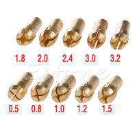 10PcหัวเจาะทองเหลืองChucks Collet Bits 4.3Mm 0.5-3.2Mm Shankสำหรับสว่าน