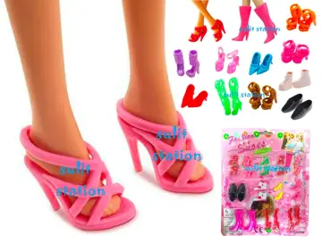 Cheap 5Pairs/lot Mix Color Sneakers High Heel Foot Flat Shoes for Barbie  Doll Daily Wear Fashion Shoes for 11.5 Doll Accessories Toys
