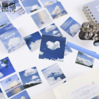 56box Blue Scenery Cloud Pattern Scrapbooking Diary Journal Decorative Aesthetic Sticky Notes Stationery Stickers DIY Sticky