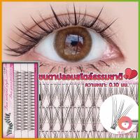 AllWell ขนตาปลอมแบบธรรมชาติ /8/10/11/12/14 มม. ต่อขนตาแต่ละช่อ False Eyelashes