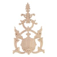 1X Rubber Wood Carved Applique Vintage Furniture Craft Decor #H