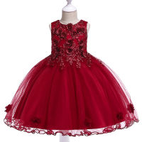 2022 Summer Costumes Kids Dresses For Girls Tutu Floral Princess Dress Girl Clothing Party And Wedding Dress 4 6 9 10 Year L5061