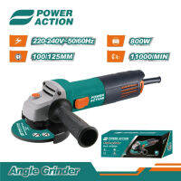 Power Action เครื่องเจียรไฟฟ้า 4 นิ้ว 800 วัตต์ ด้ามจับ 2 ทาง จับถนัดมือ รุ่น AG800A (ไม่มีใบเจียรให้ในชุด)