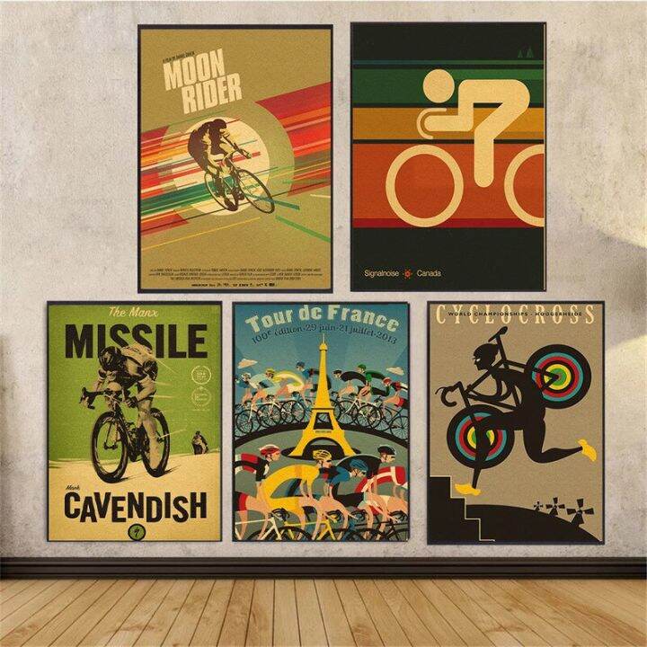 alpe-mountain-bicycle-vintage-art-สไตล์ย้อนยุค-ภาพวาดผ้าใบคราฟท์-wall-art-เหมาะสำหรับห้องนอน-ตกแต่งบ้าน