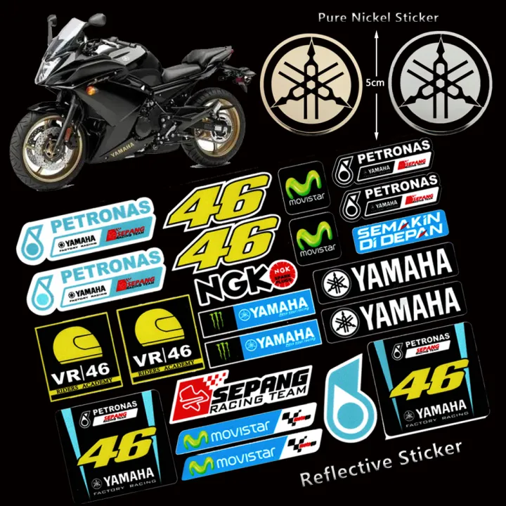 Reflective Yamaha Motorcycle Sticker Vr 46 Waterproof Decals For Yamaha