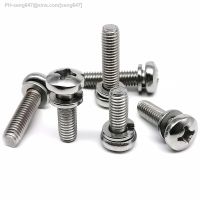 M1.6 M2 M2.5 M3 M4 M5 M6 304 Stainless Steel Cross Round Phillips Pan Head SEM Screw Spring Washer Elastic Gasket Assemble Bolt