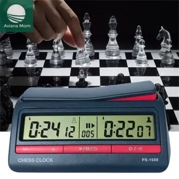 Metal Analog Chess Clock 1-GO Count Up Down Alarm Timer For Game Competition