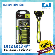 Dao cạo râu cao cấp Nhật Xfit 5 blade màu xanh hộp dài