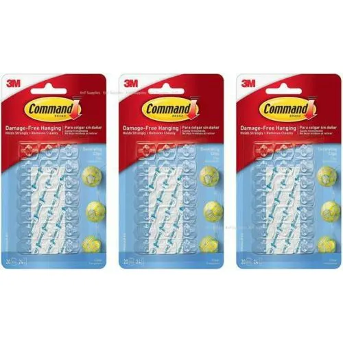 Command - - Command Clear Small Wire Hooks, Damage Free Hanging Of Christmas Decorations, 6 Hooks: Adhesive Wall Hooks, 0.5 Lb Capacity