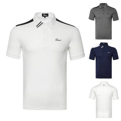 Titleist เสื้อยืดโปโลแขนสั้นผู้ชายกางเกงเล่นกอล์ฟ2023ใหม่,ระบายอากาศได้ดีแห้งเร็วเสื้อกีฬาลำลองเหงื่อ