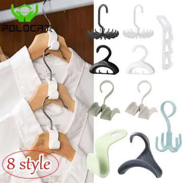 6PCS Mini Clothes Hanger Connector Hooks Cascading Plastic