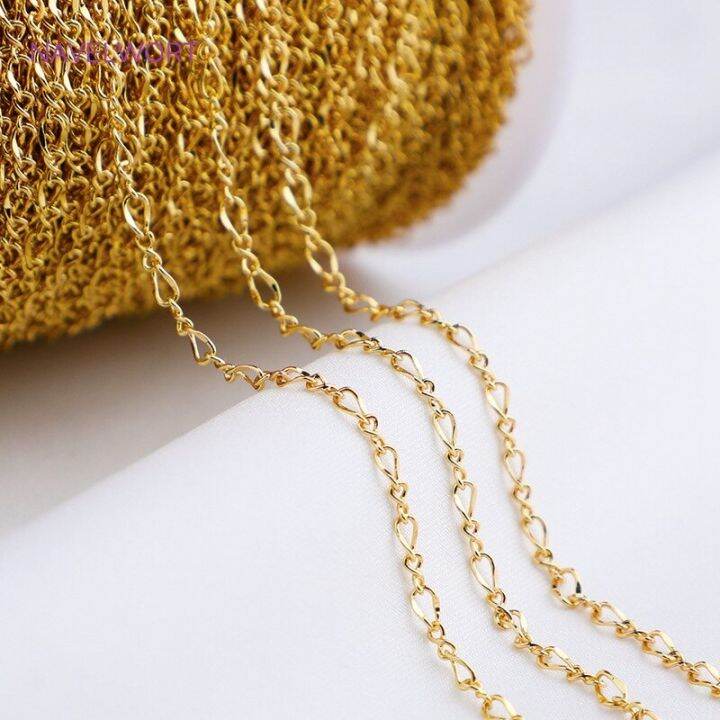 2022-latest-design-14k-gold-plated-oval-thin-chains-for-necklace-bracelet-making-accessories-diy-jewelry-handmade-materials-diy-accessories-and-others