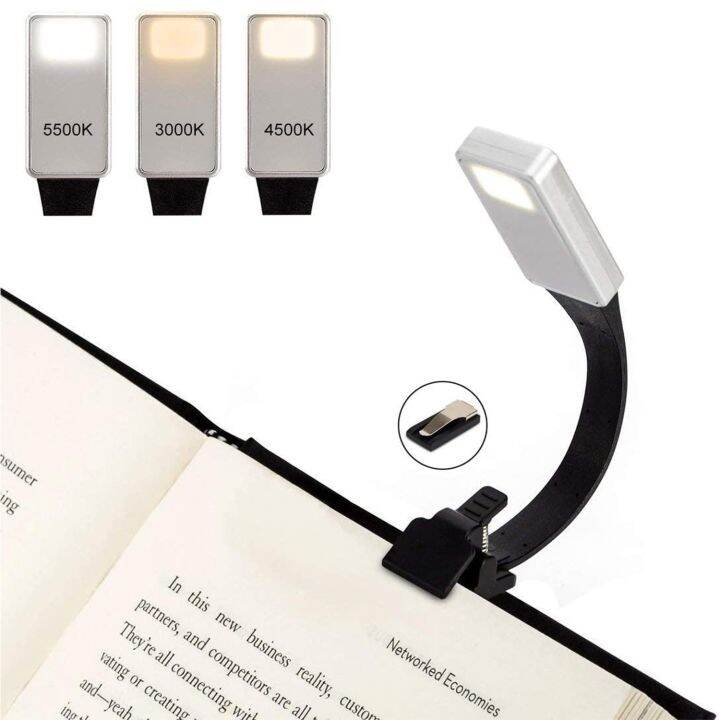 LED Reading Light Eye Protection Rechargeable Clip Book Light 3 Level