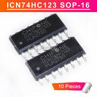 10ชิ้น ICN74HC123 SOP16 1CN74HC123 74HC123D SOP-16 SMD คู่สามขาขาเดียวเครื่องสั่นอเนกประสงค์กับการรีเซ็ตใหม่เดิม