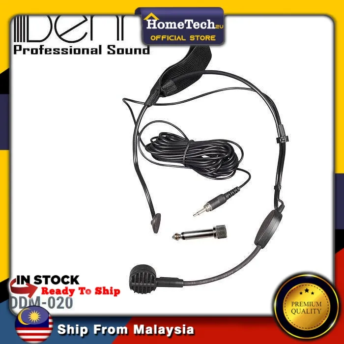 DENN DDM020 Wired Dynamic Headset Microphone Head Set Mic 3.5 mm for