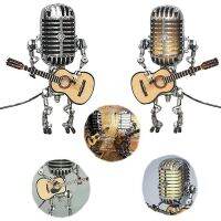 LED Night Lights USB Charging Lamp Metal Microphone Guitar Robot Lights Vintage Desk Lamp R Unique Home Figurines Decoration