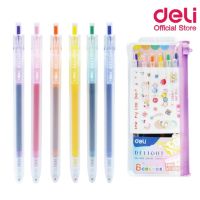 ปากกาเจลสี ปากกาเจล ชุด 6 สี ขนาดเส้น 0.5mm สีสันสุดน่ารัก!!! ปากกา Deli G118-6C Gel pen 6 Colors (จำนวน 1 ชุด)