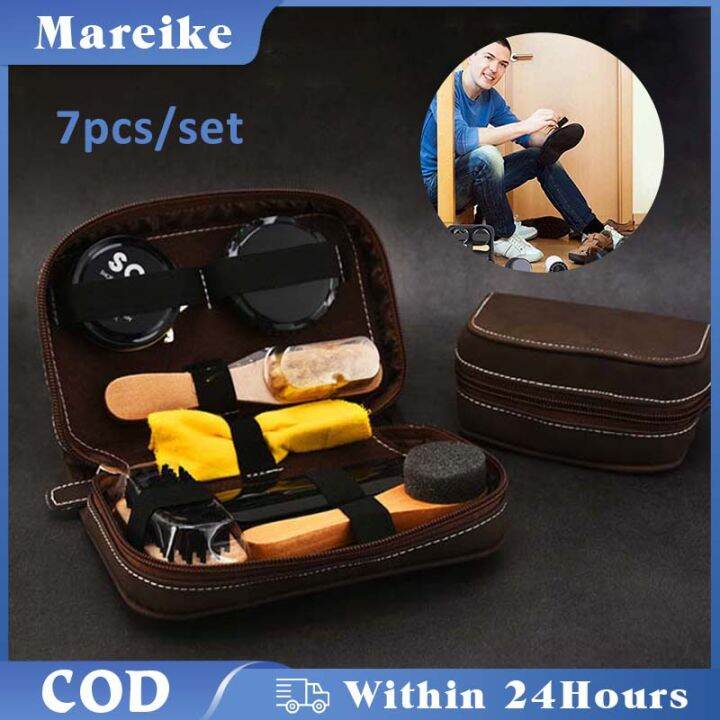 7Pcs/Set Leather Shoe Care Kit Leather Shoes Shine Polishing Tool Shoe