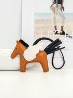 suitable for Hermes¯ minievelyne hand-stitched Pegasus high-end leather pony bag pendant bag ornaments Rodeo keychain