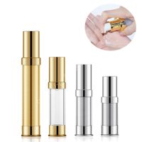 10pcs 5ml 10ml 15ml 20ml 30ml Gold Silver Anodized Aluminum Airless Bottles Luxury Travel Cosmetic Cream Bottles With Pump