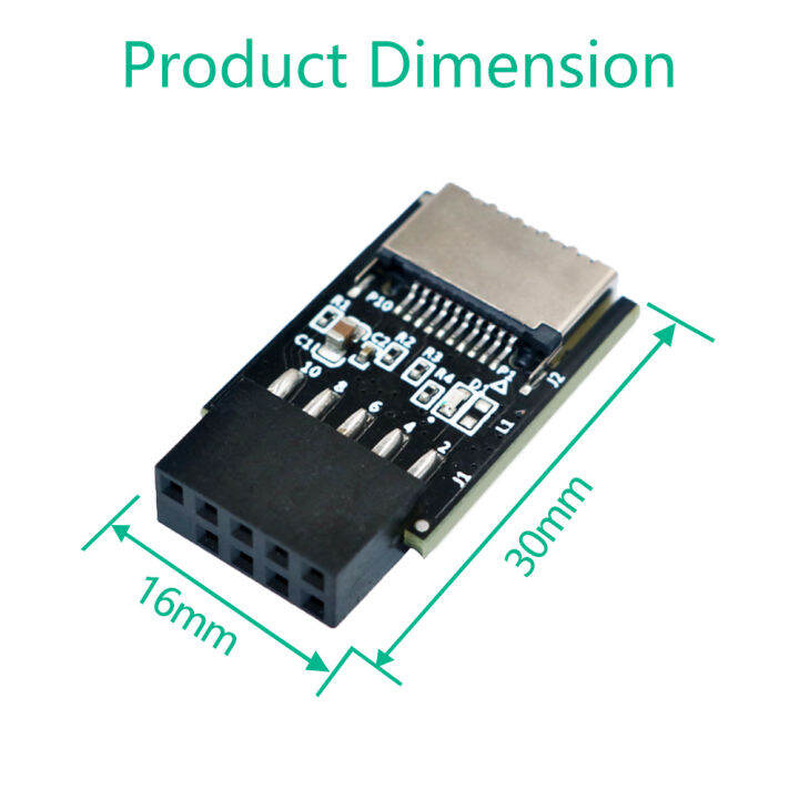 ส่วนหัวของแผงด้านหน้า-usb-9pin-2-0ไปยังอะแดปเตอร์ภายในประเภท-e-พร้อมไฟ-led-5v