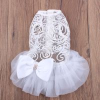 Pet Puppy Wedding Dress Hollow Design Dogs Cats Princess Dresses Party Apparel 2 Colours Dresses