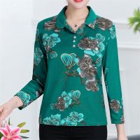 Plus Size XL-4XL Womens Turn Down Collar Spring Autumn Shirts Oversized Vintage Floral Printed 9/10 Sleeve Female Tops