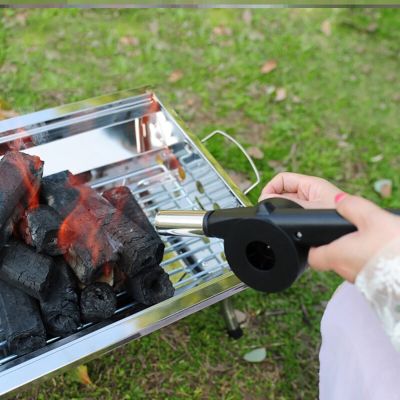 【LZ】✟□▫  Ventilador de ar manivela para cozinhar ao ar livre Mini churrasqueira portátil fole de fogo churrasqueira piquenique e acessórios para camping