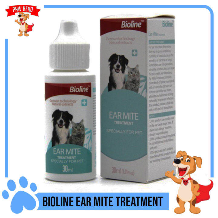PAW HERO Bioline Ear Mite Treatment 30ml for Dogs & Cats Lazada PH