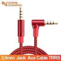 CableCreation 3.5mm jack Aux Cable Audio TRRS Male to Male Right Angle HiFi Stereo Cable Support Listening &amp; Microphone  Car  Cables